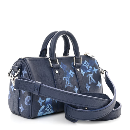 Louis Vuitton Monogram Ink Watercolor Keepall XS Blue 3 of 9