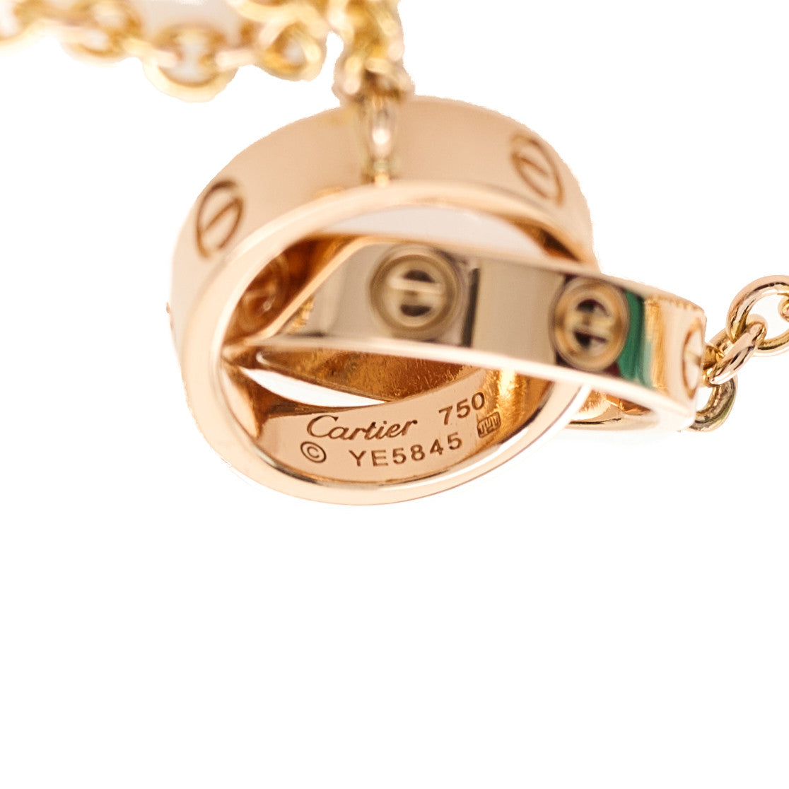 18K Pink Gold Interlocking LOVE Necklace