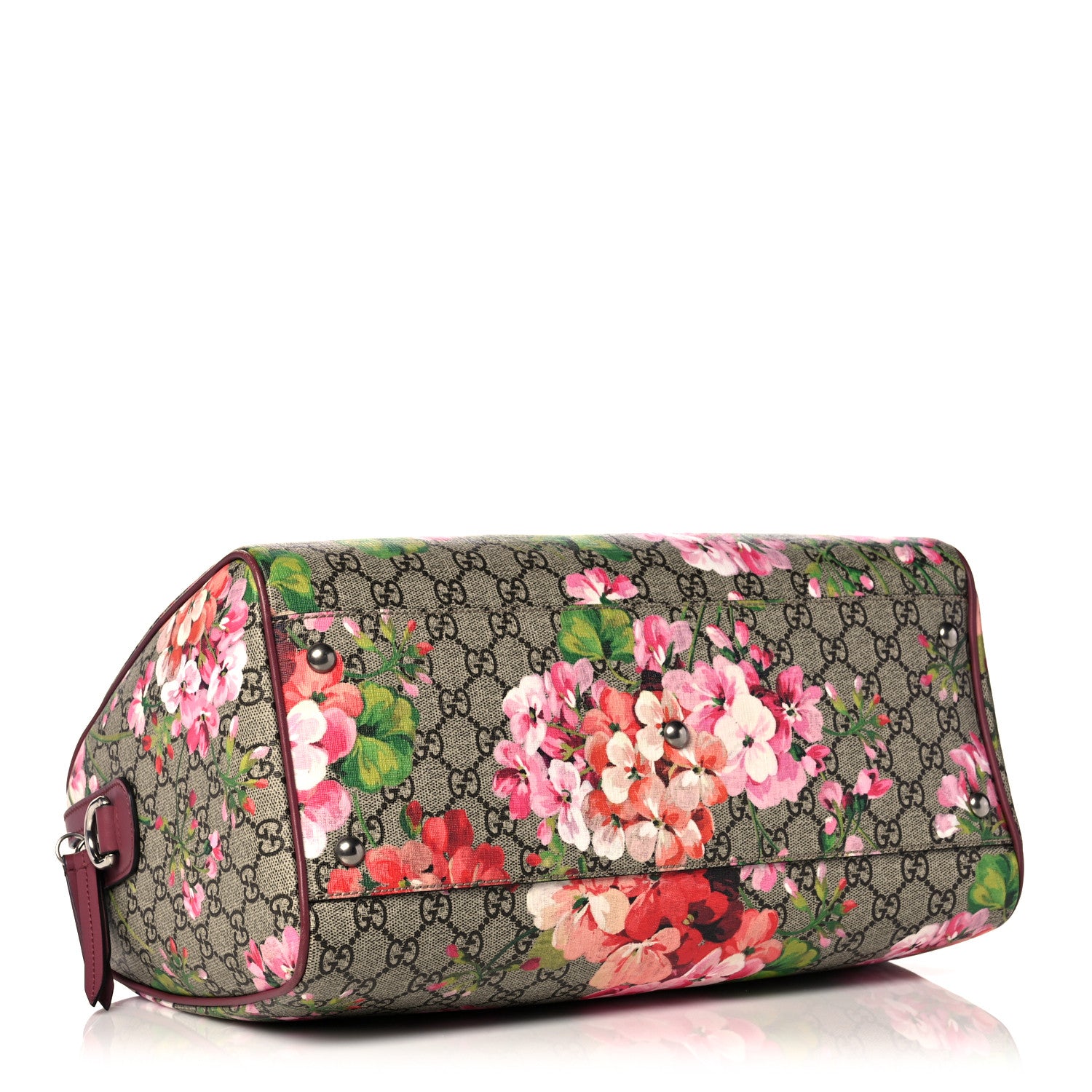Gucci GG Supreme Monogram Blooms Medium Boston Beige Multicolor Dry Rose 4 of 13