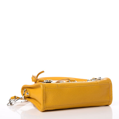 Balenciaga Chevre Silver Metallic Edge Hardware Nano City Jaune Epi 13 of 16