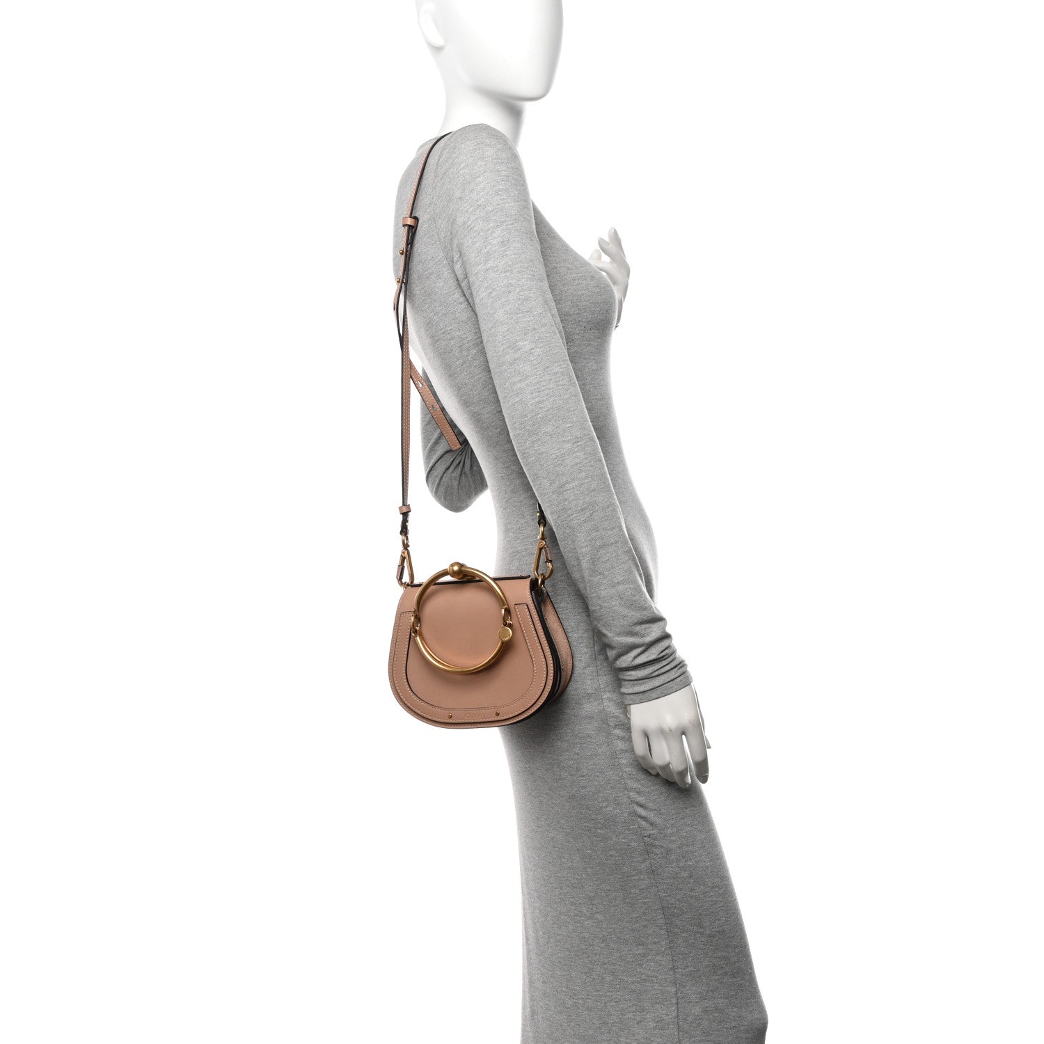 Chloe Calfskin Suede Small Nile Bracelet Bag Biscotti Beige 2 of 11