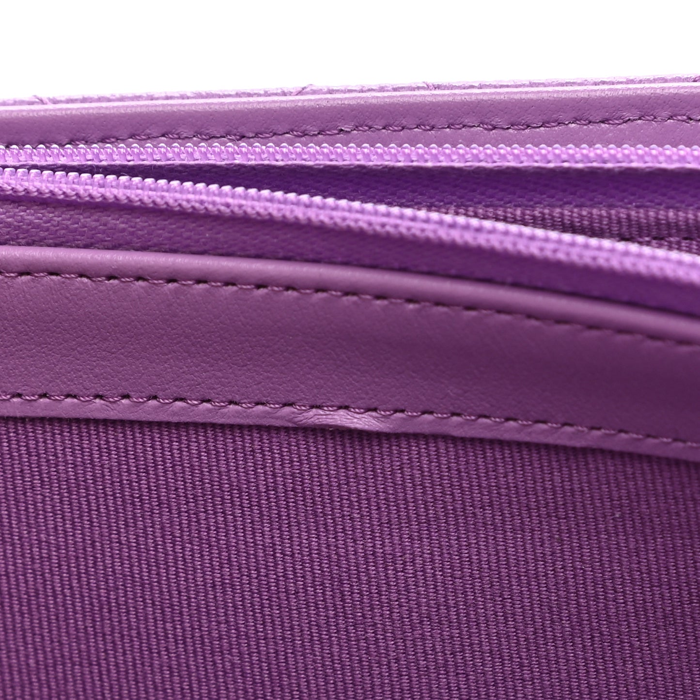 Caviar Quilted Large Flap Wallet Purple