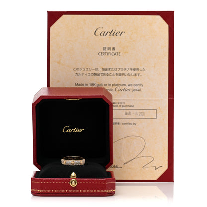 Cartier 18K Yellow Gold Diamond 4mm LOVE Wedding Paved Band Ring 58 8.25 5 of 5
