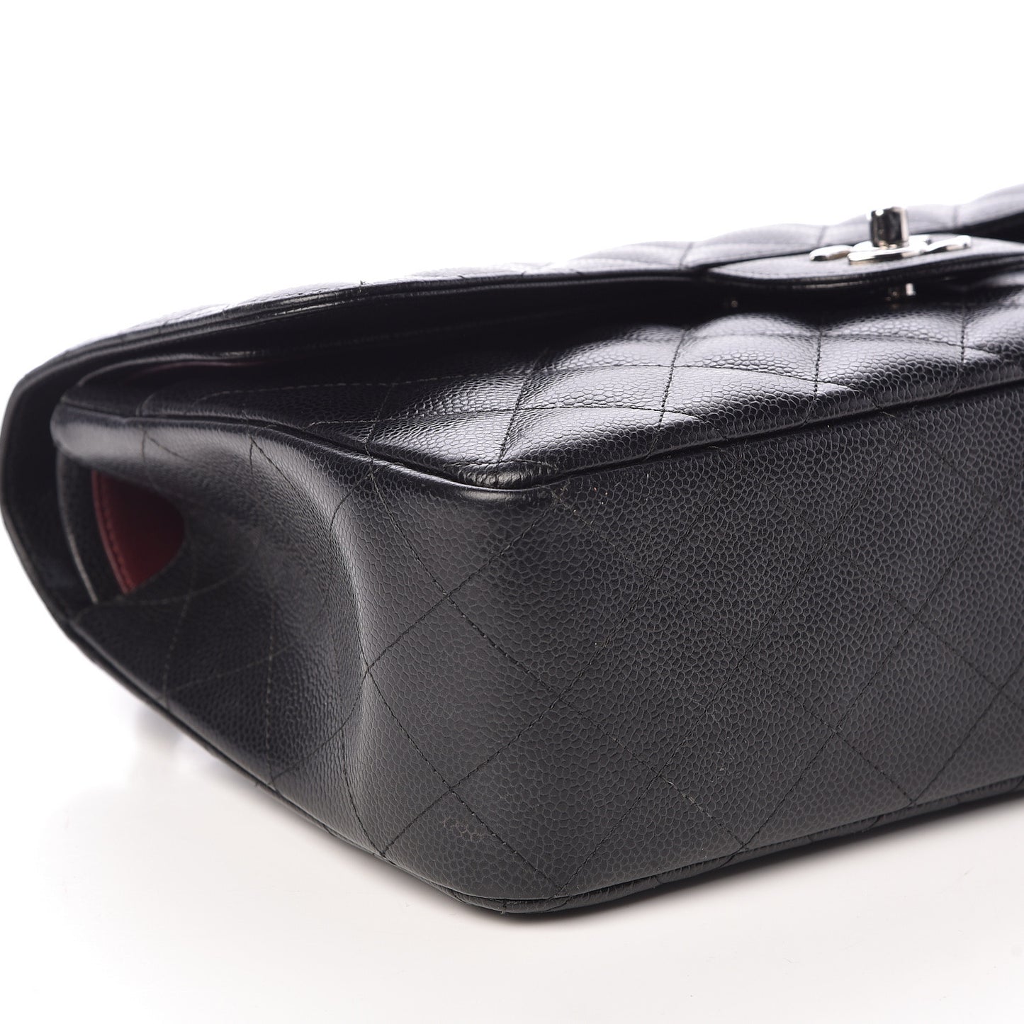 Caviar Quilted Jumbo Double Flap Black