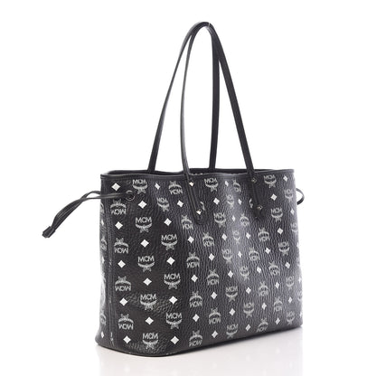 MCM Visetos Medium Reversible Shopper Tote Black 6 of 22