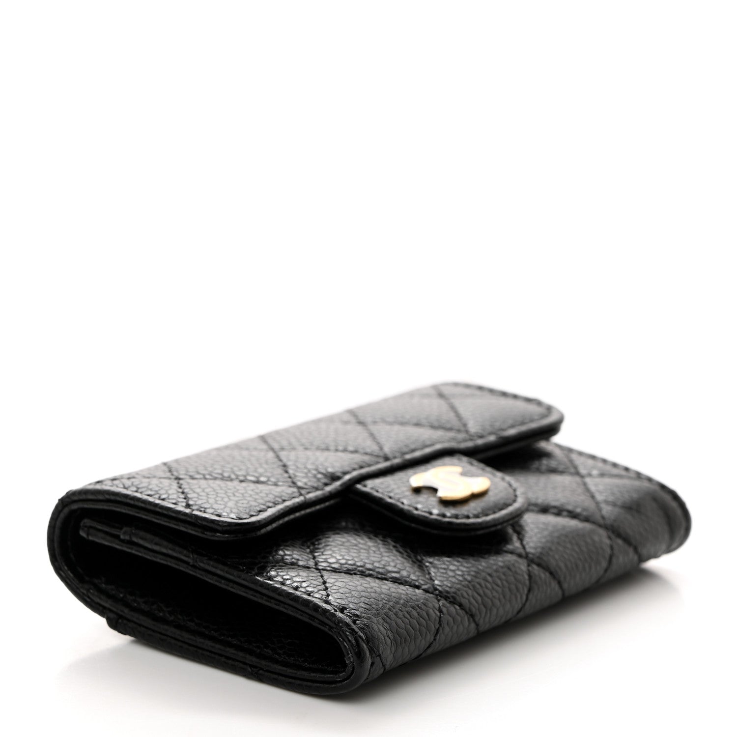 Chanel Caviar Quilted Flap Card Holder Wallet Black 4 of 8