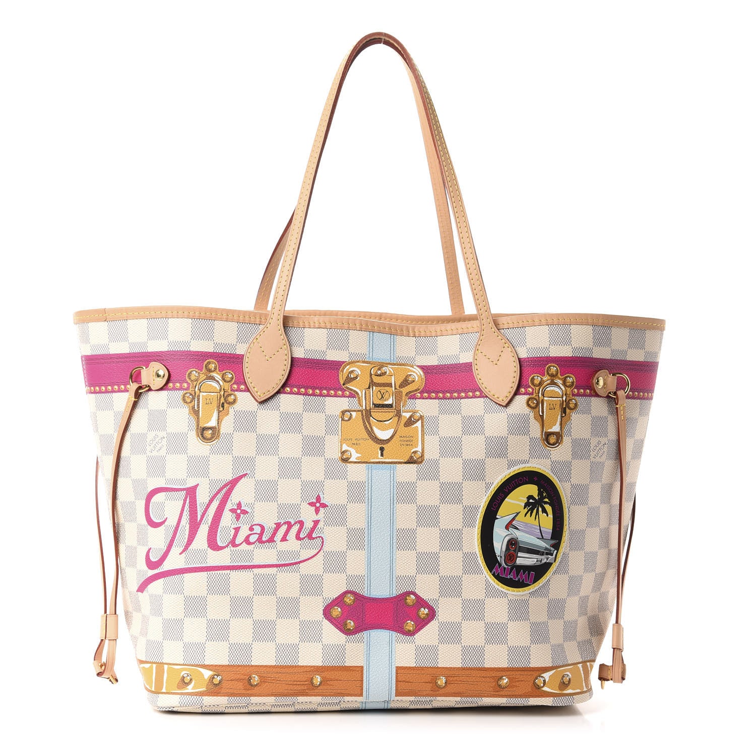 Louis Vuitton Damier Azur Summer Trunks Miami Neo Neverfull MM 1 of 10