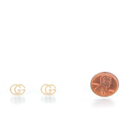 Gucci 18K Yellow Gold GG Tissue Stud Earrings 2 of 7