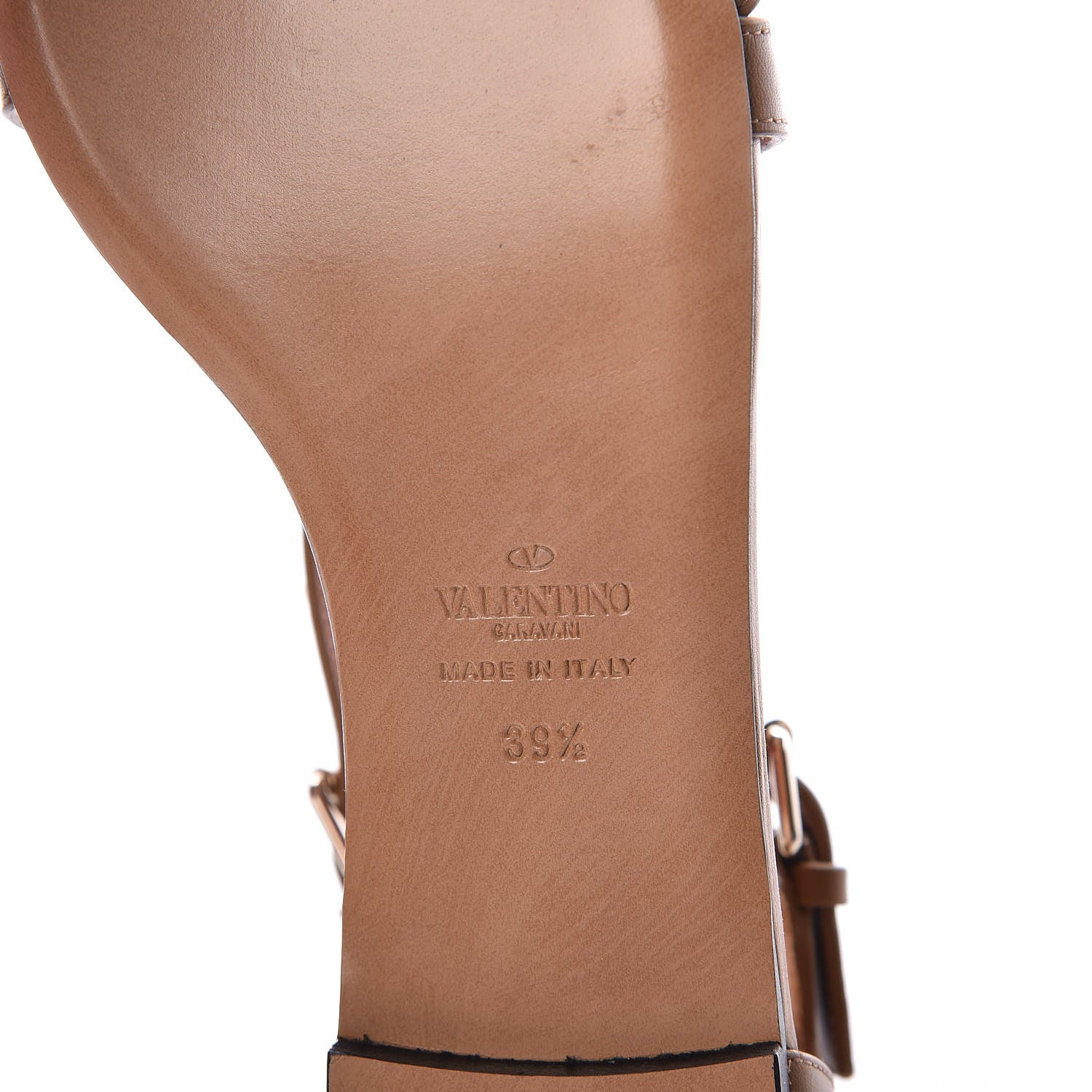 Valentino Garavani Nappa Rockstud Cross Strap Flat Sandals 39.5 Bright Cognac 6 of 8