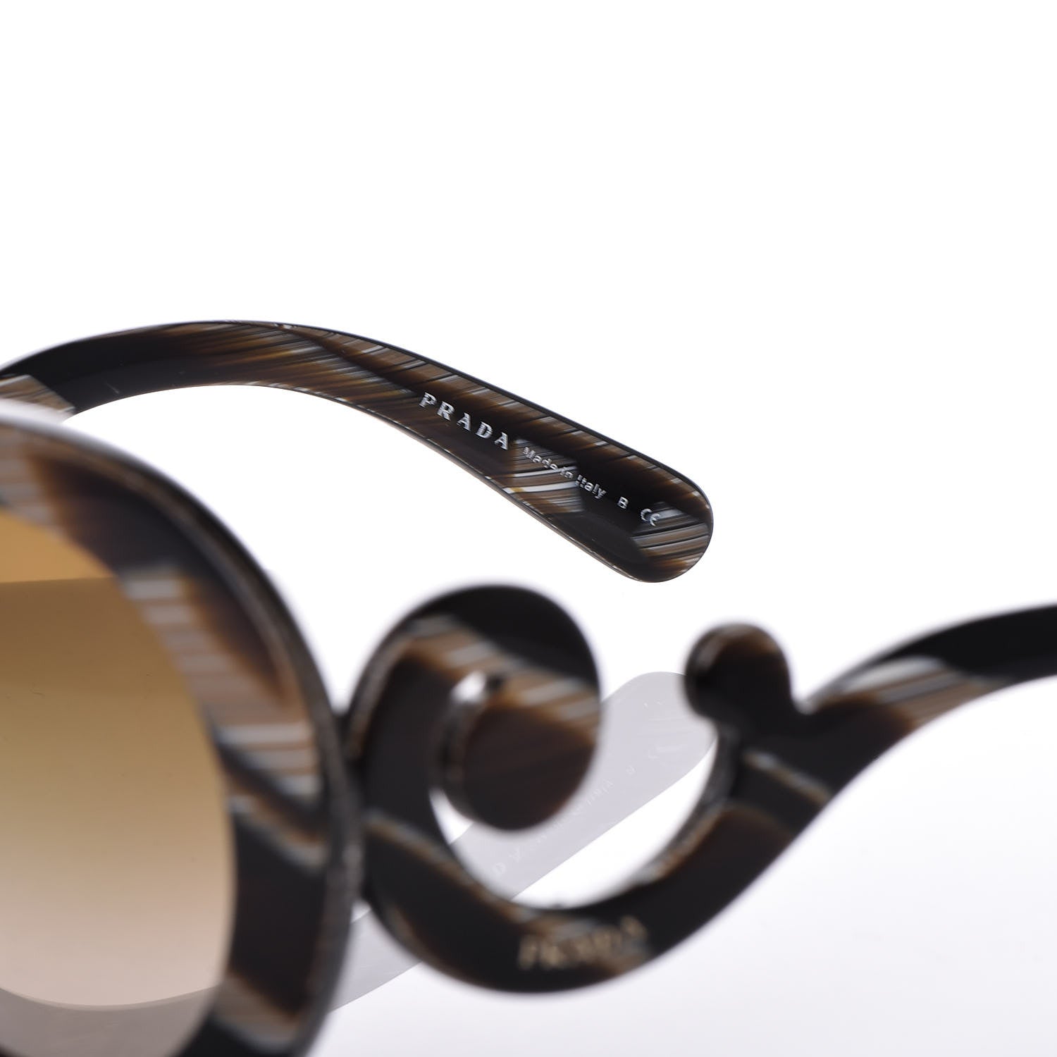 Prada Baroque Sunglasses SPR 27N Black Horn 5 of 7
