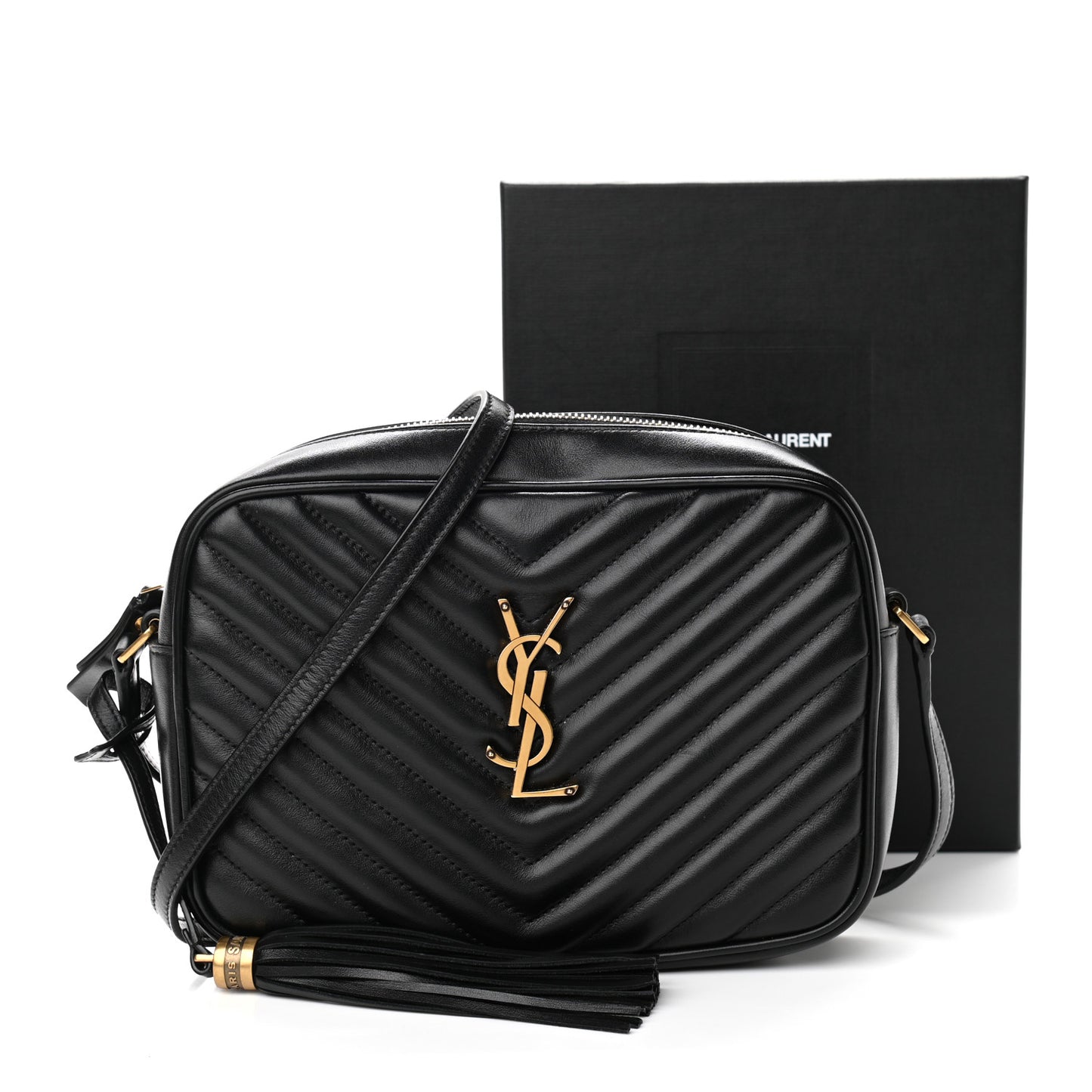 Calfskin Matelasse Monogram Lou Camera Bag Black