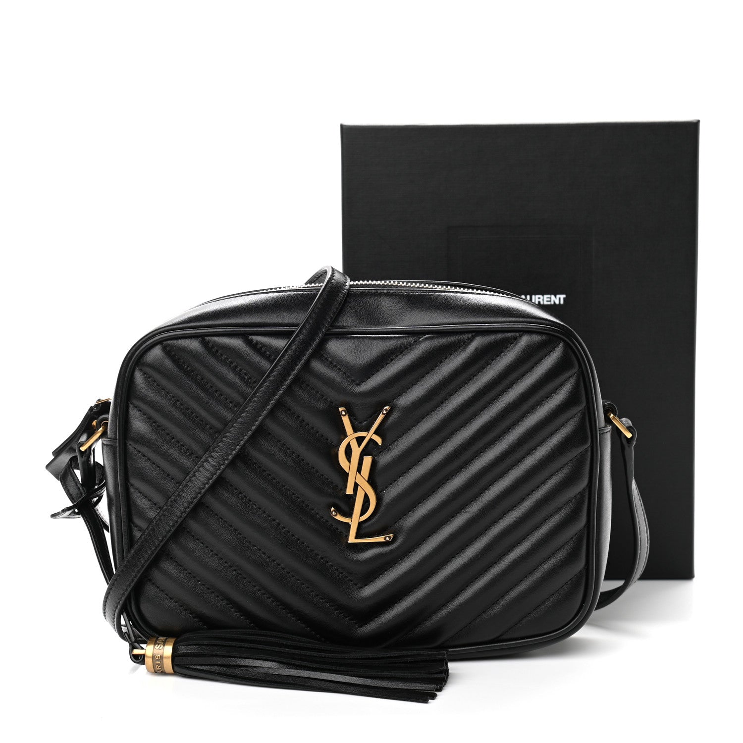 Saint Laurent Calfskin Matelasse Monogram Lou Camera Bag Black 11 of 11