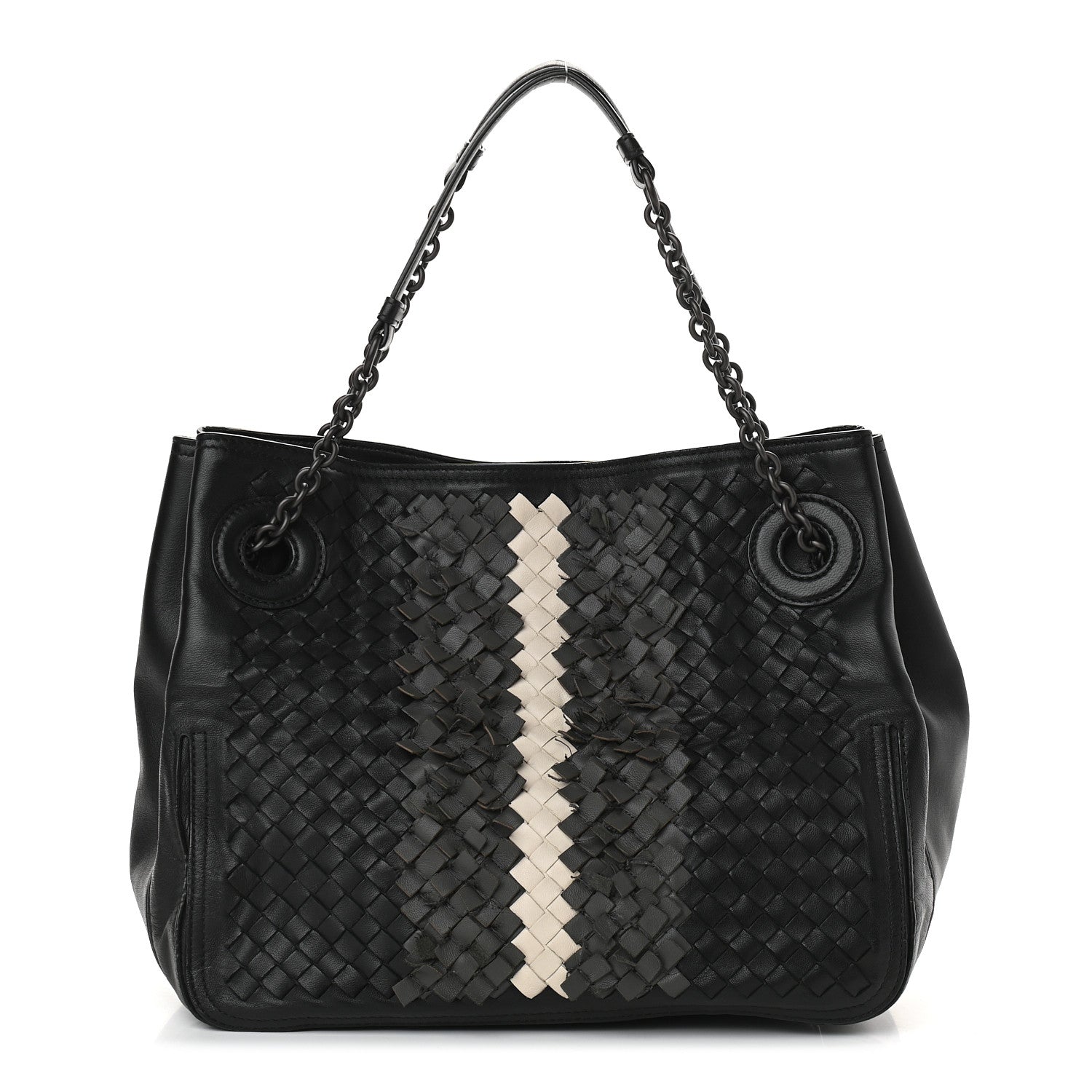 Bottega Veneta Nappa Intrecciato Frayed Accordion Shoulder Bag Black 1 of 8