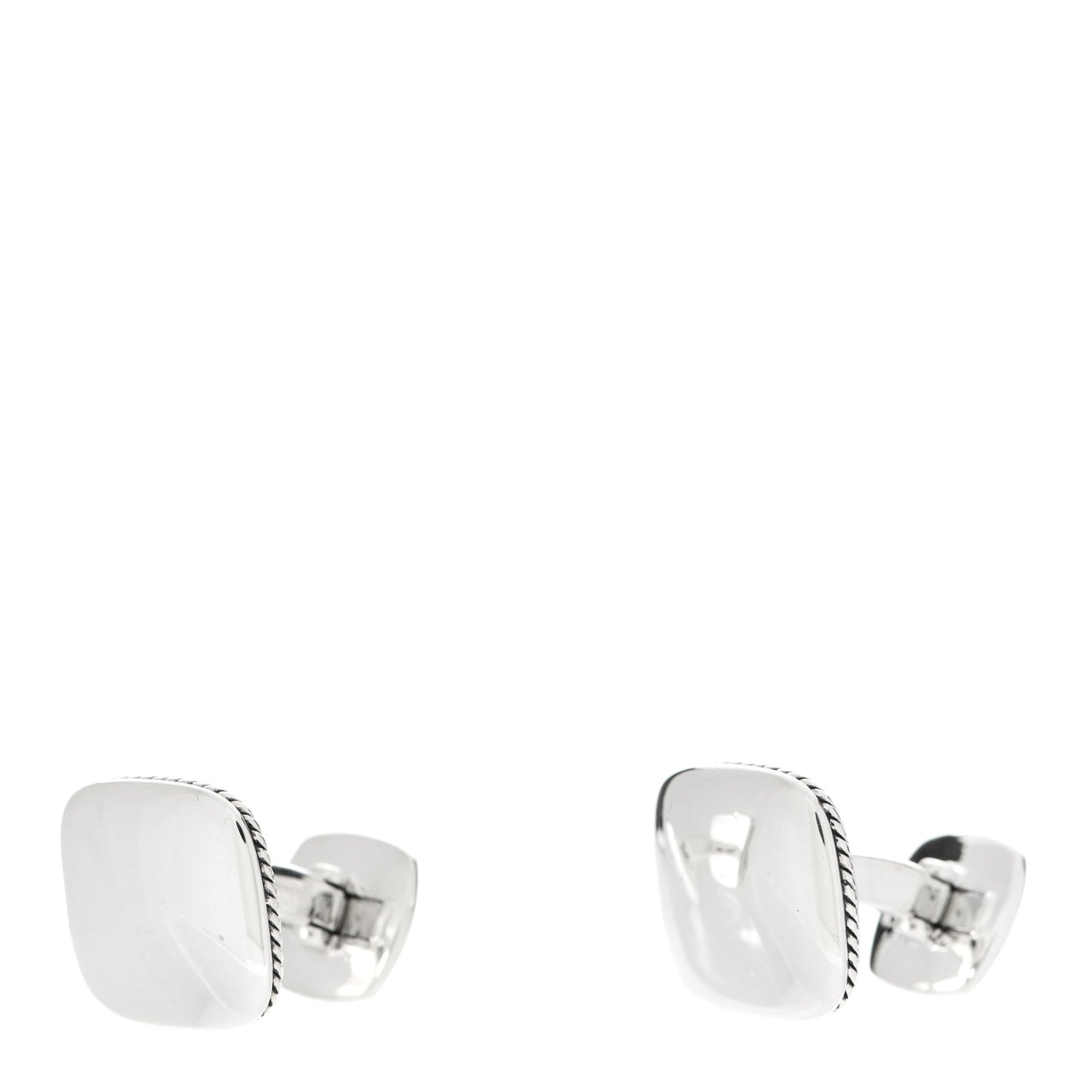 Sterling Silver Streamline Cushion Cufflinks