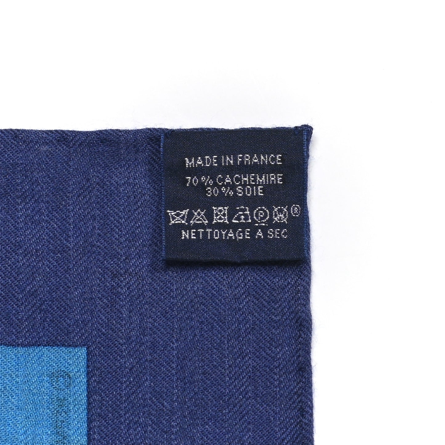 Cashmere Silk Chevaux Au Pre Shawl 140 Cobalt Naturel Vert