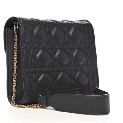 Christian Dior Lambskin Cannage Dioraddict Wallet on Chain Bag Black 4 of 9