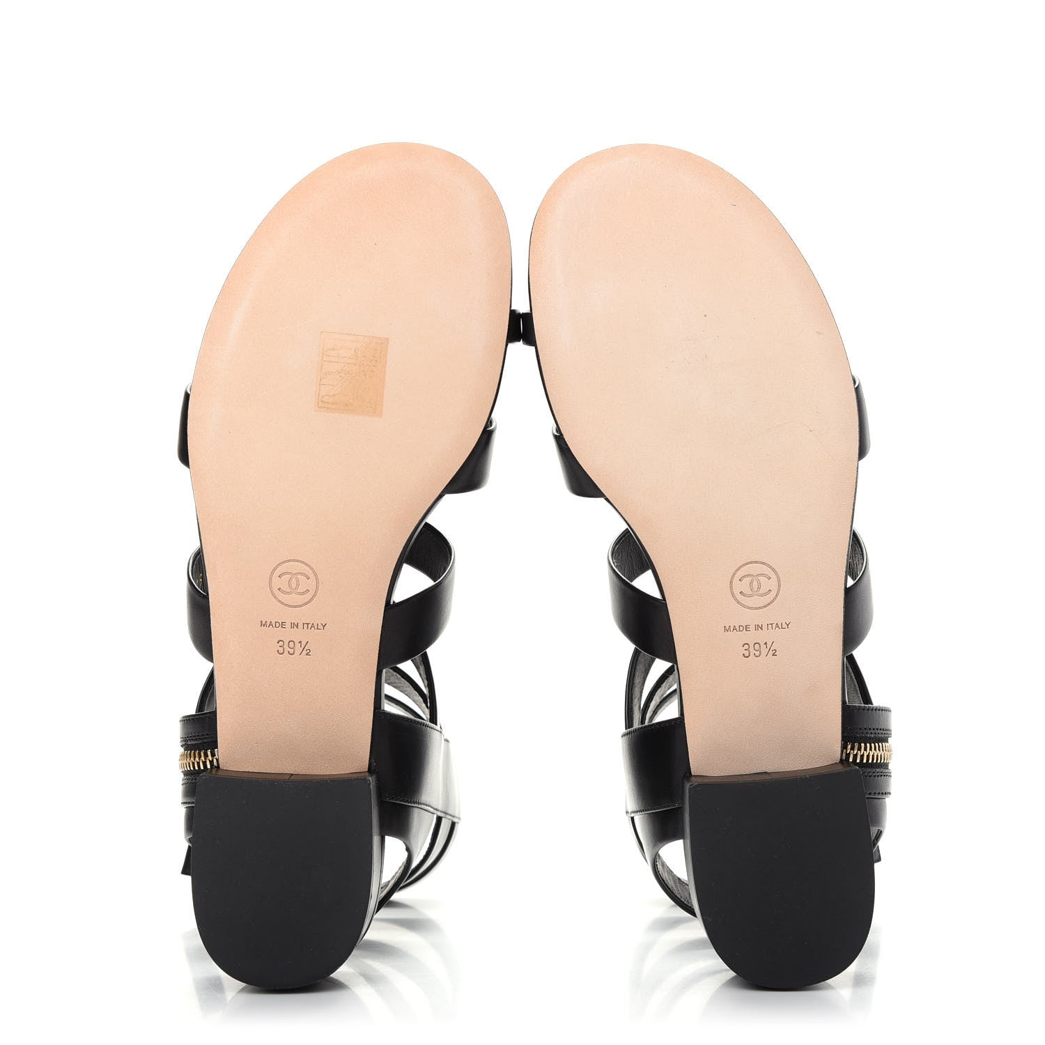 Chanel Calfskin Gladiator Sandals 39.5 Black 6 of 11