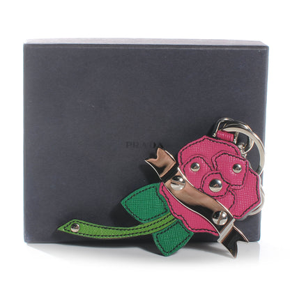 Prada Saffiano Rose Trick Key Ring 5 of 5