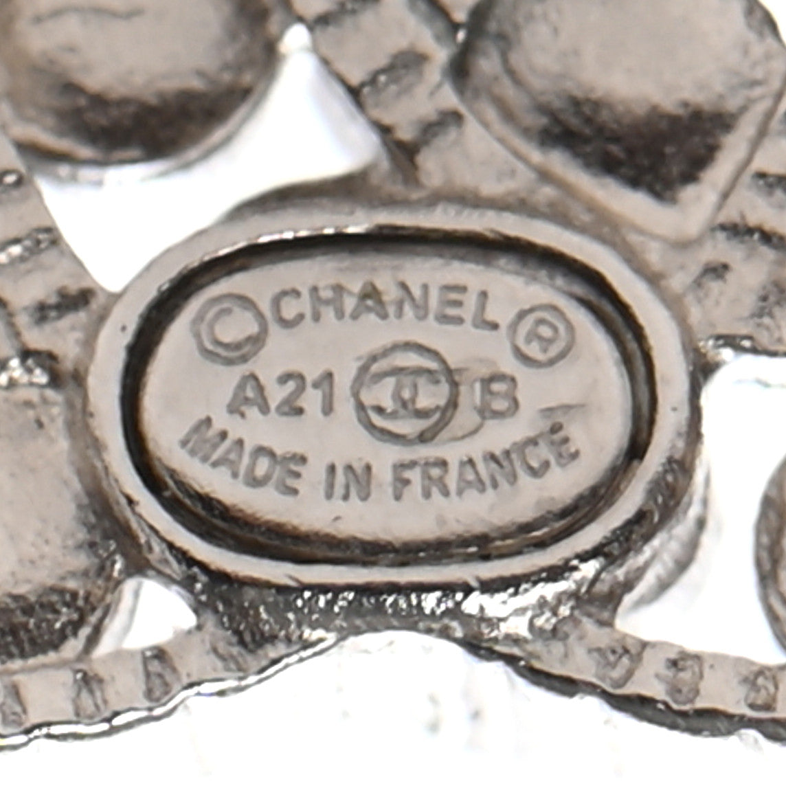 Chanel Crystal CC Earrings Silver 4 of 4