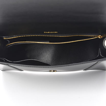 Balenciaga Shiny Box Calfskin Medium Hourglass Top Handle Bag Black 5 of 10