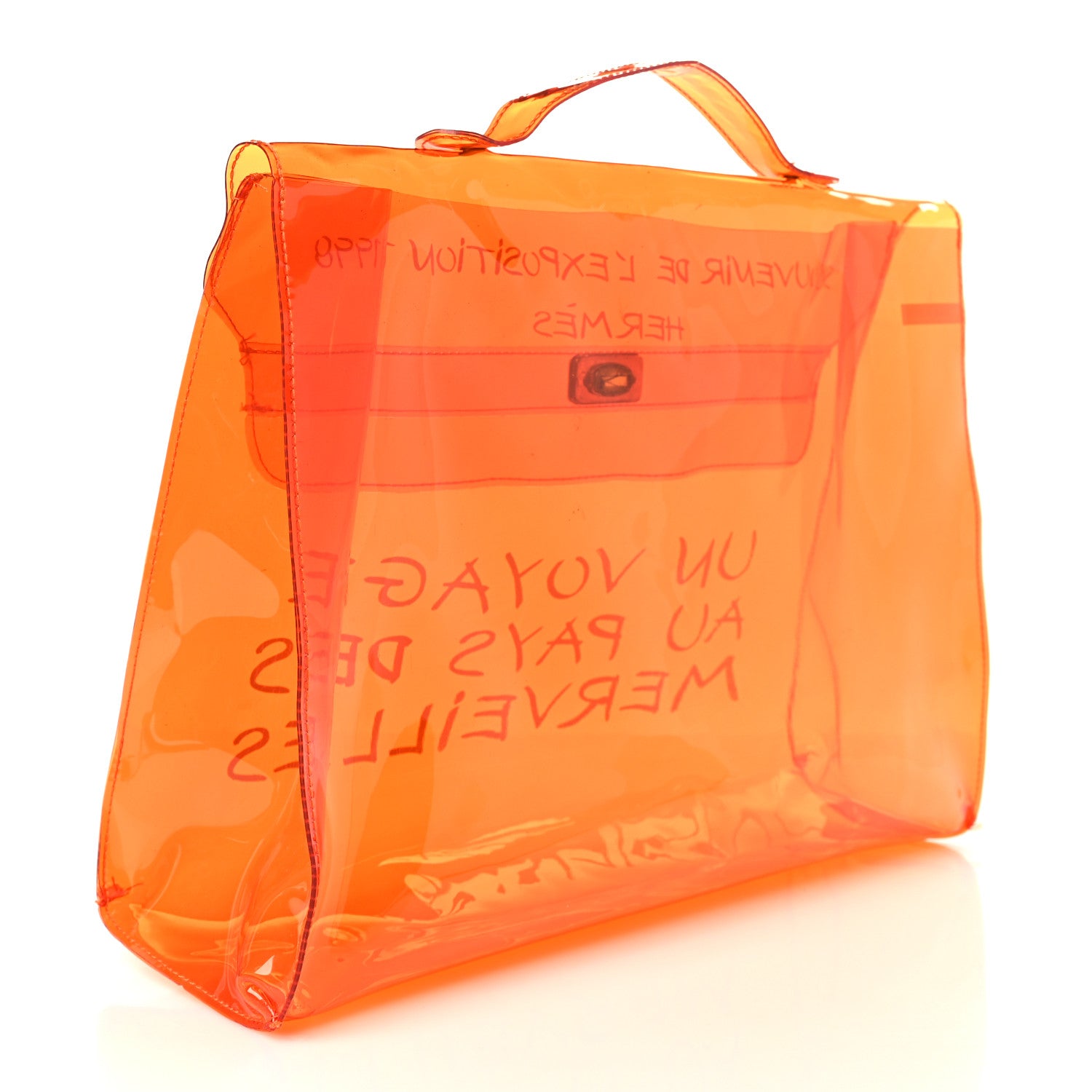 Hermes Vinyl Souvenir De L'Exposition Kelly Orange 3 of 8