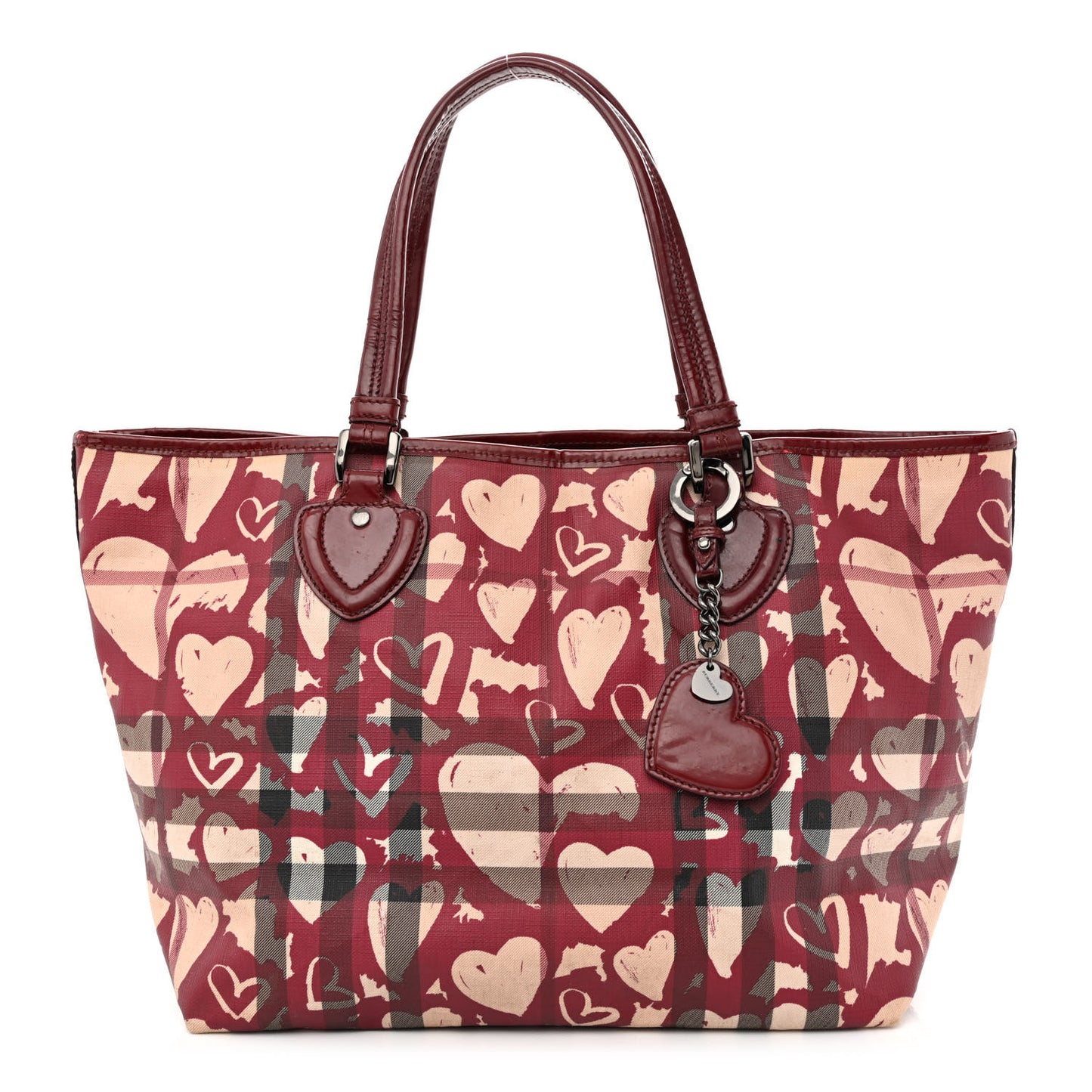 Nova Check Heart Tote Red