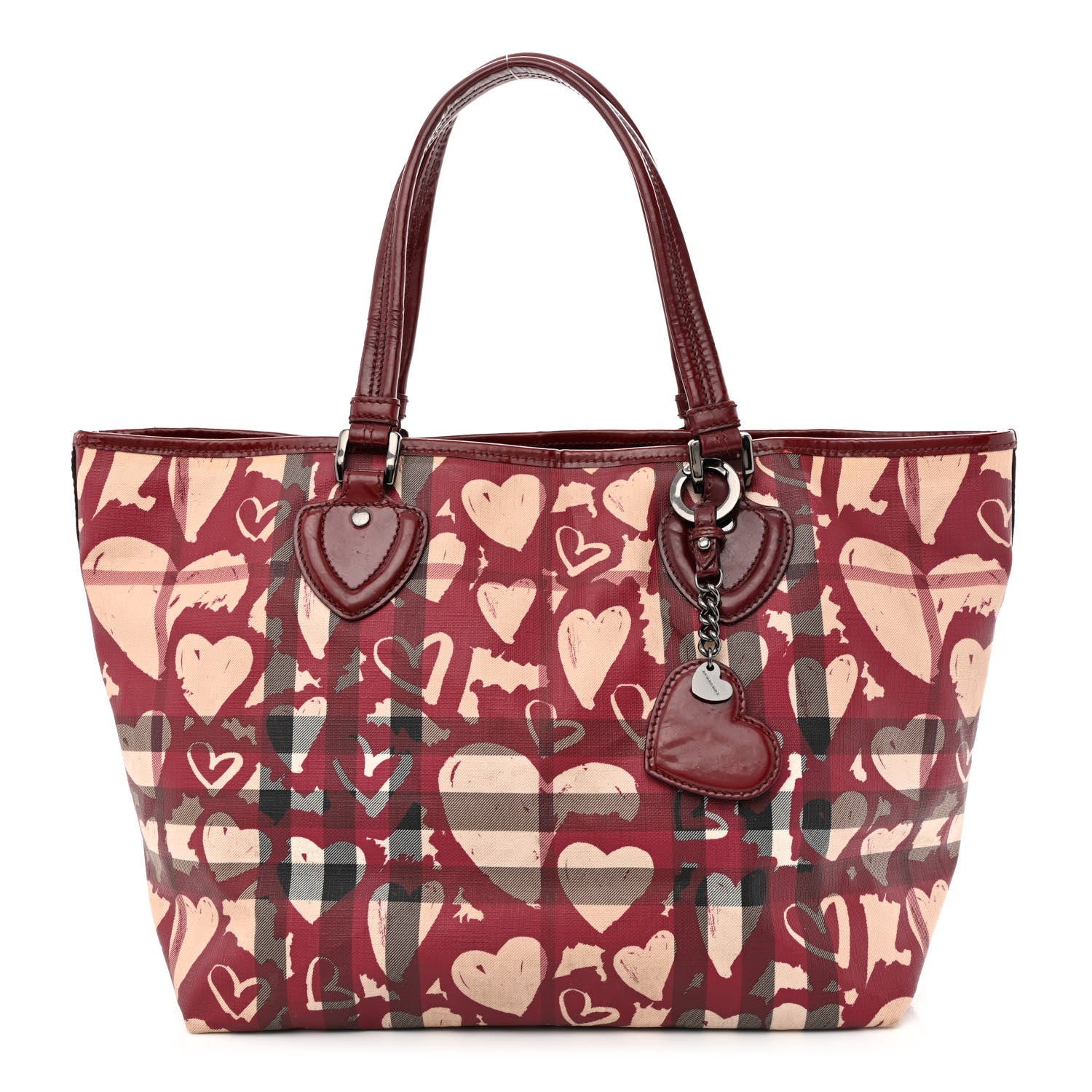 Burberry Nova Check Heart Tote Red 1 of 16