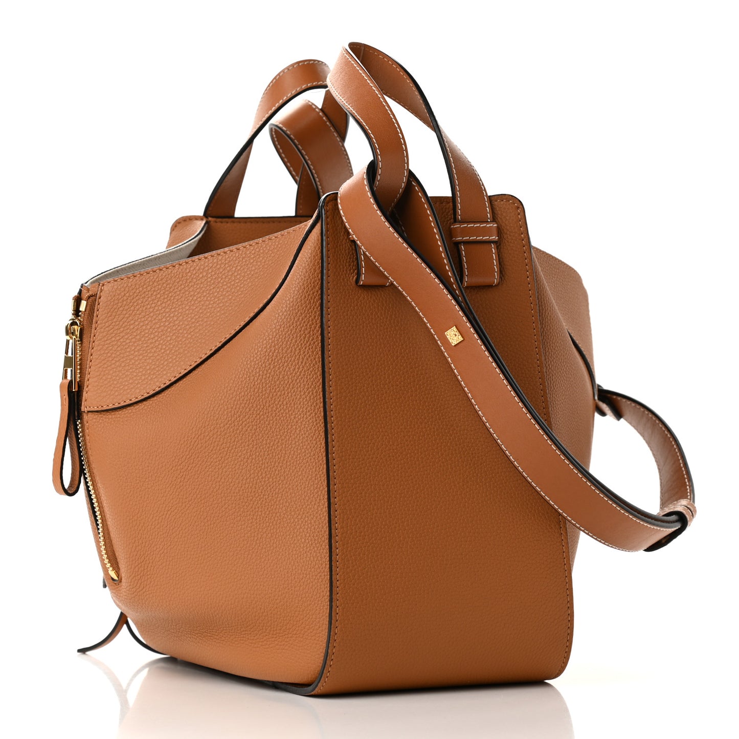 Calfskin Small Hammock Shoulder Bag Tan