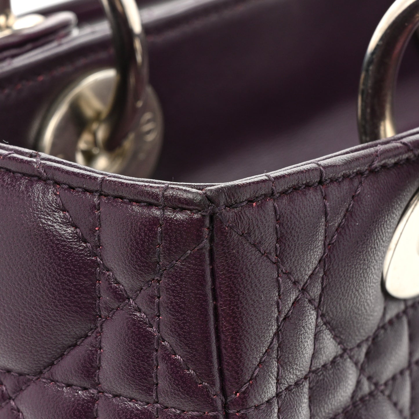 Lambskin Cannage Medium Lady Dior Purple