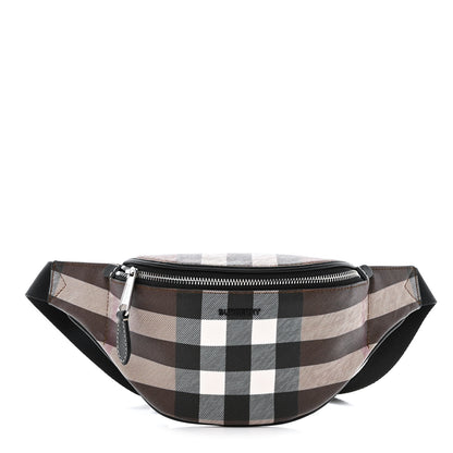 Burberry E-canvas Check Cason Bum Bag Dark Birch Brown 1 of 11