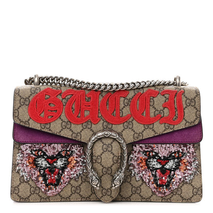 Gucci GG Supreme Monogram Embroidered Small Dionysus Shoulder Bag Purple 1 of 16