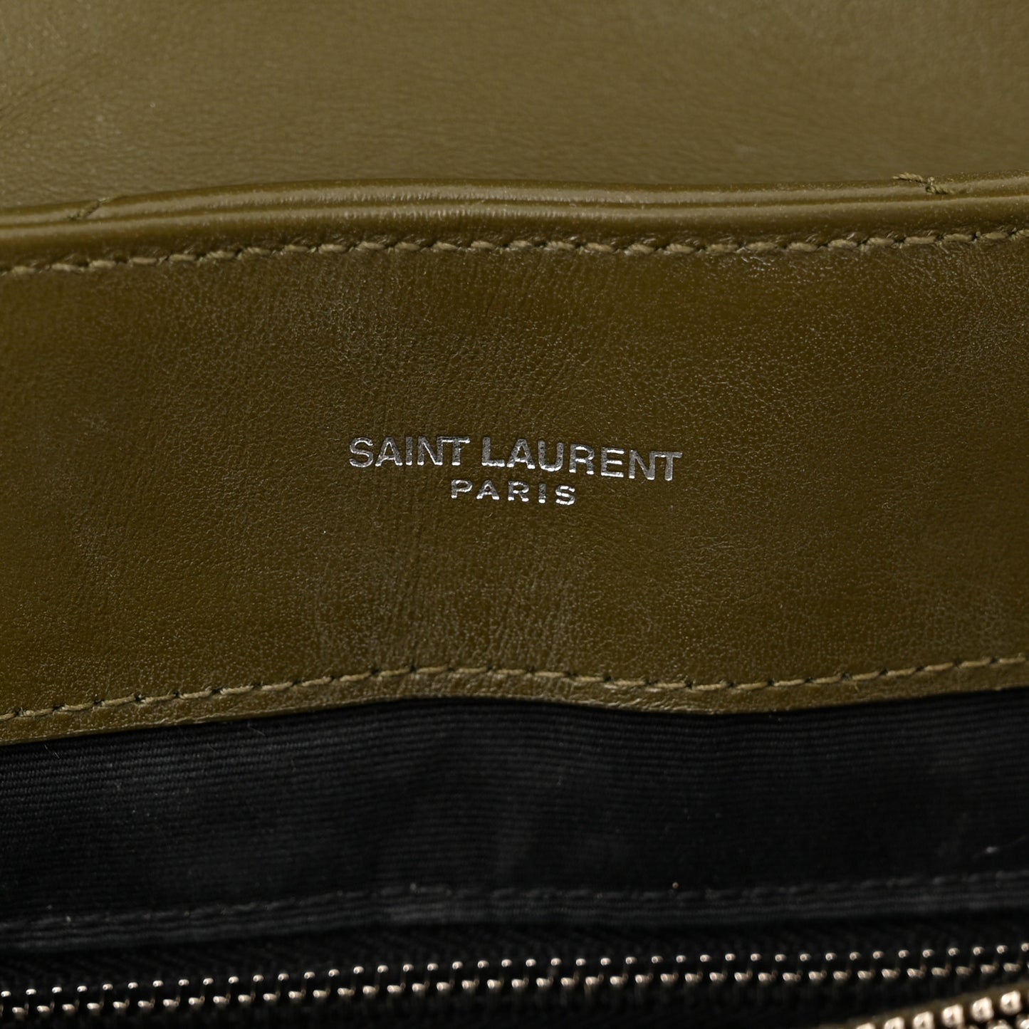 Calfskin Y Quilted Monogram Medium Loulou Chain Satchel Military Olive