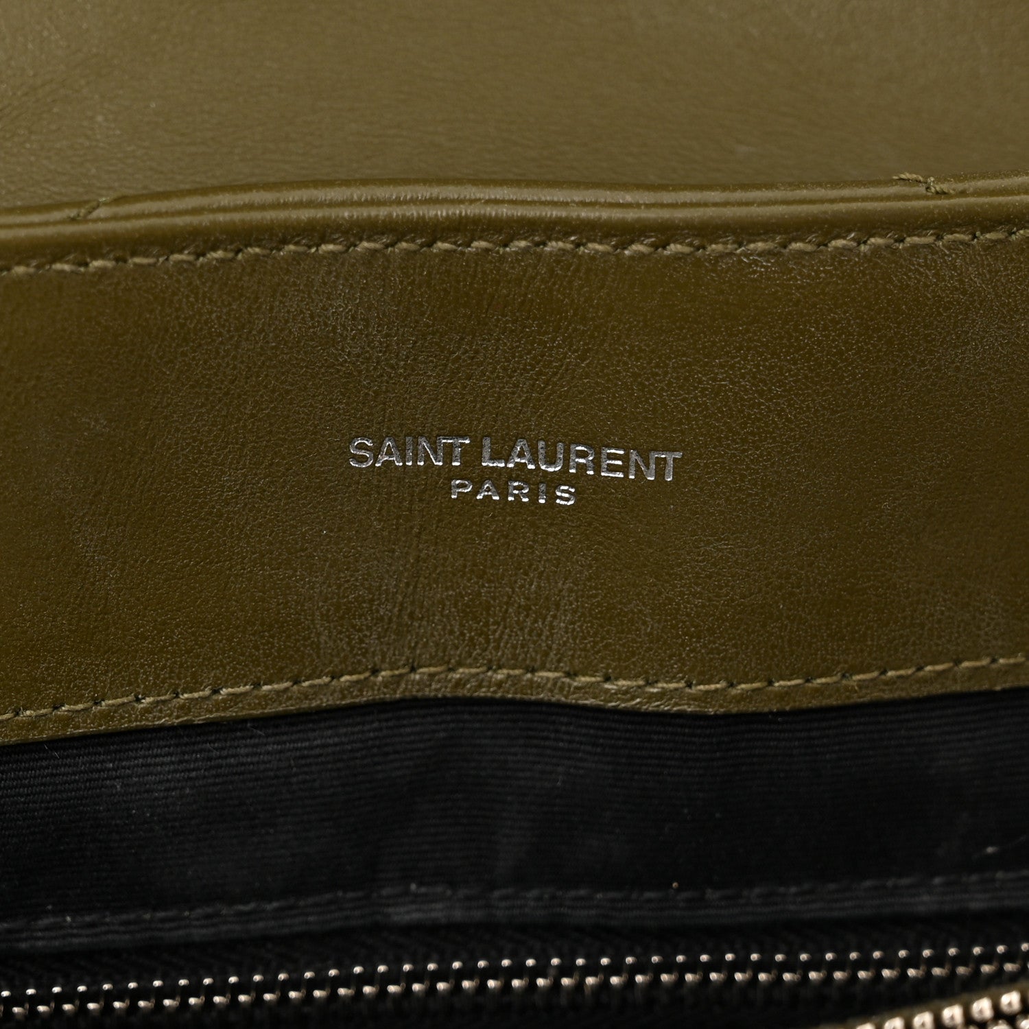 Saint Laurent Calfskin Y Quilted Monogram Medium Loulou Chain Satchel Military Olive 6 of 14