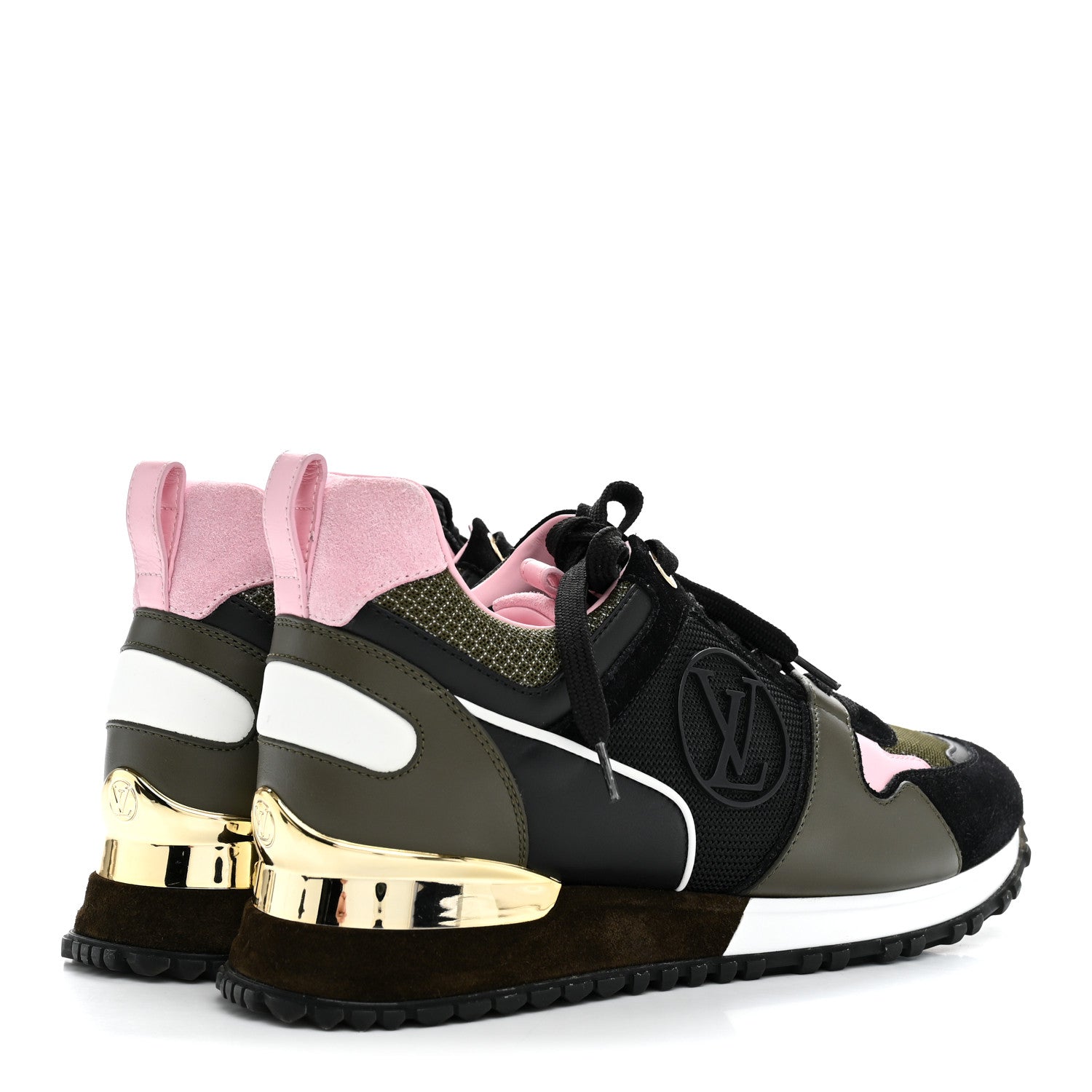 Louis Vuitton Suede Monogram Run Away Sneakers 37 Khaki Multicolor 5 of 8