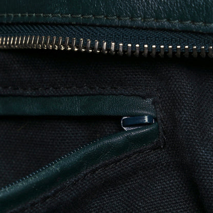 Alexander McQueen Pebbled Calfskin Large Skull Padlock Zip Around Tote Dark Green 19 of 28