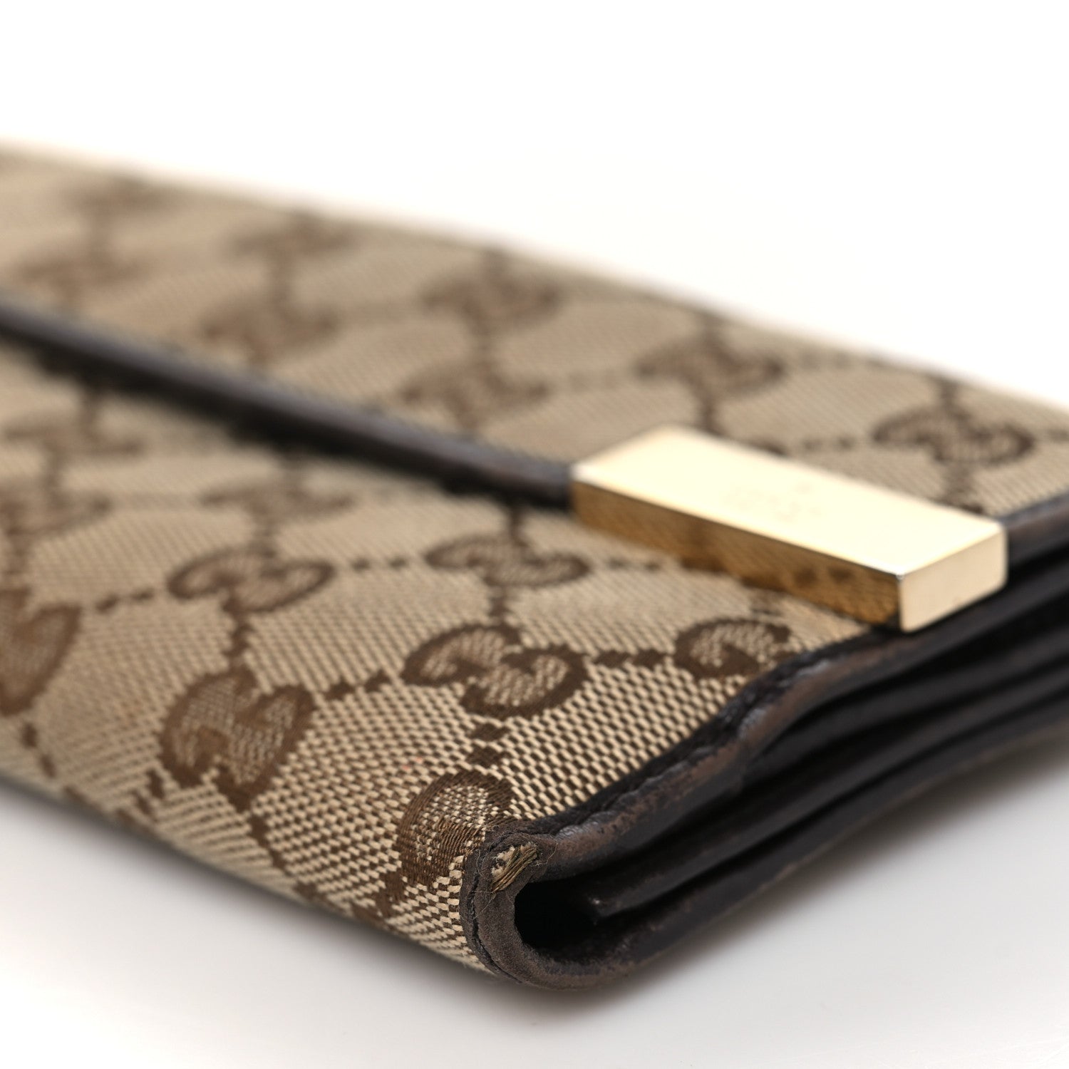 Gucci Monogram Margaux Calfskin Dice Continental Wallet Beige Ebony Dark Brown 9 of 11
