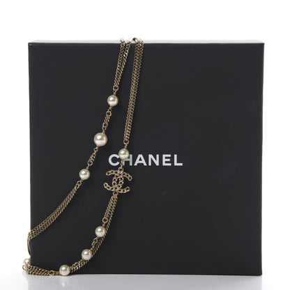 Chanel Pearl Chain CC Multi Strand Necklace Gold 5 of 5