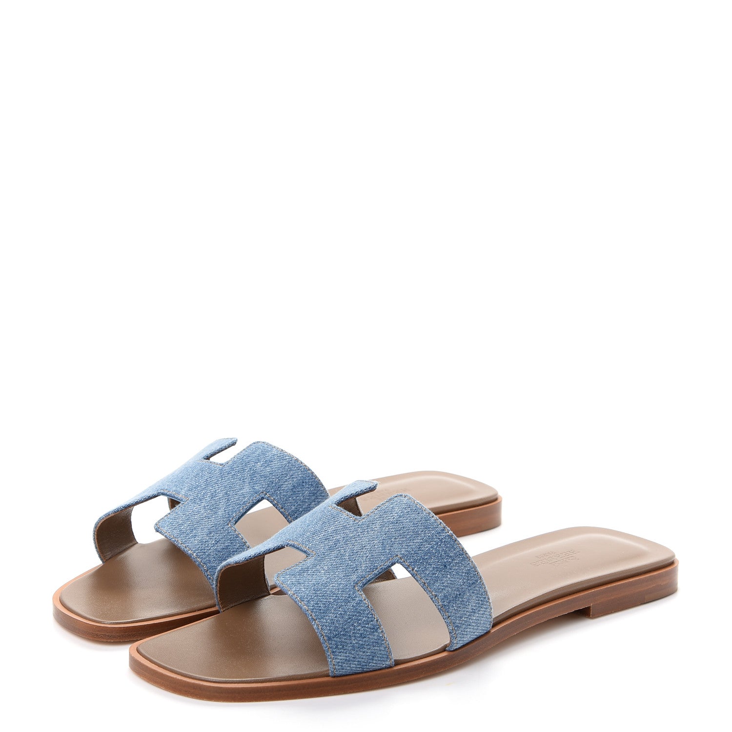 Hermes Denim Canvas Oran Sandals 39 Bleu Clair 3 of 11