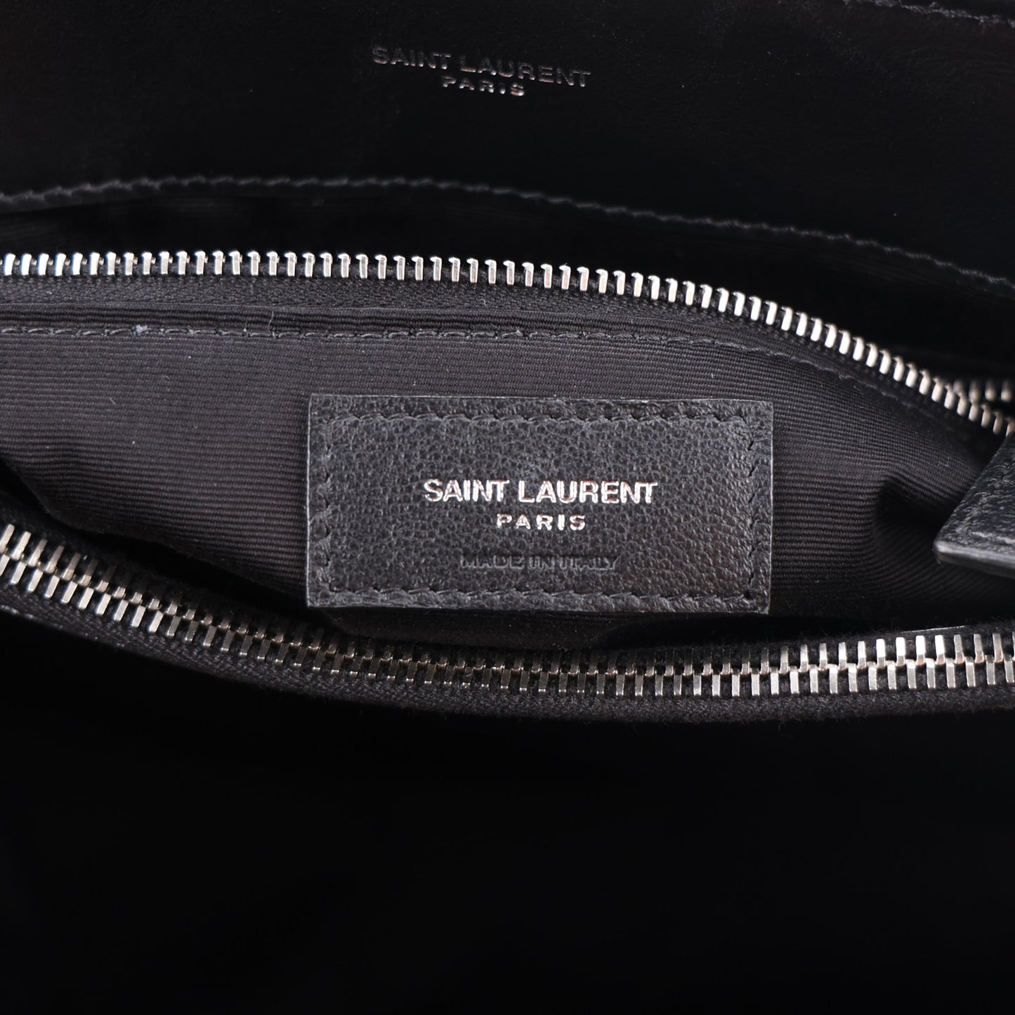 Calfskin Y Quilted Monogram Medium Loulou Chain Satchel Black
