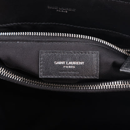 Saint Laurent Calfskin Y Quilted Monogram Medium Loulou Chain Satchel Black 7 of 11