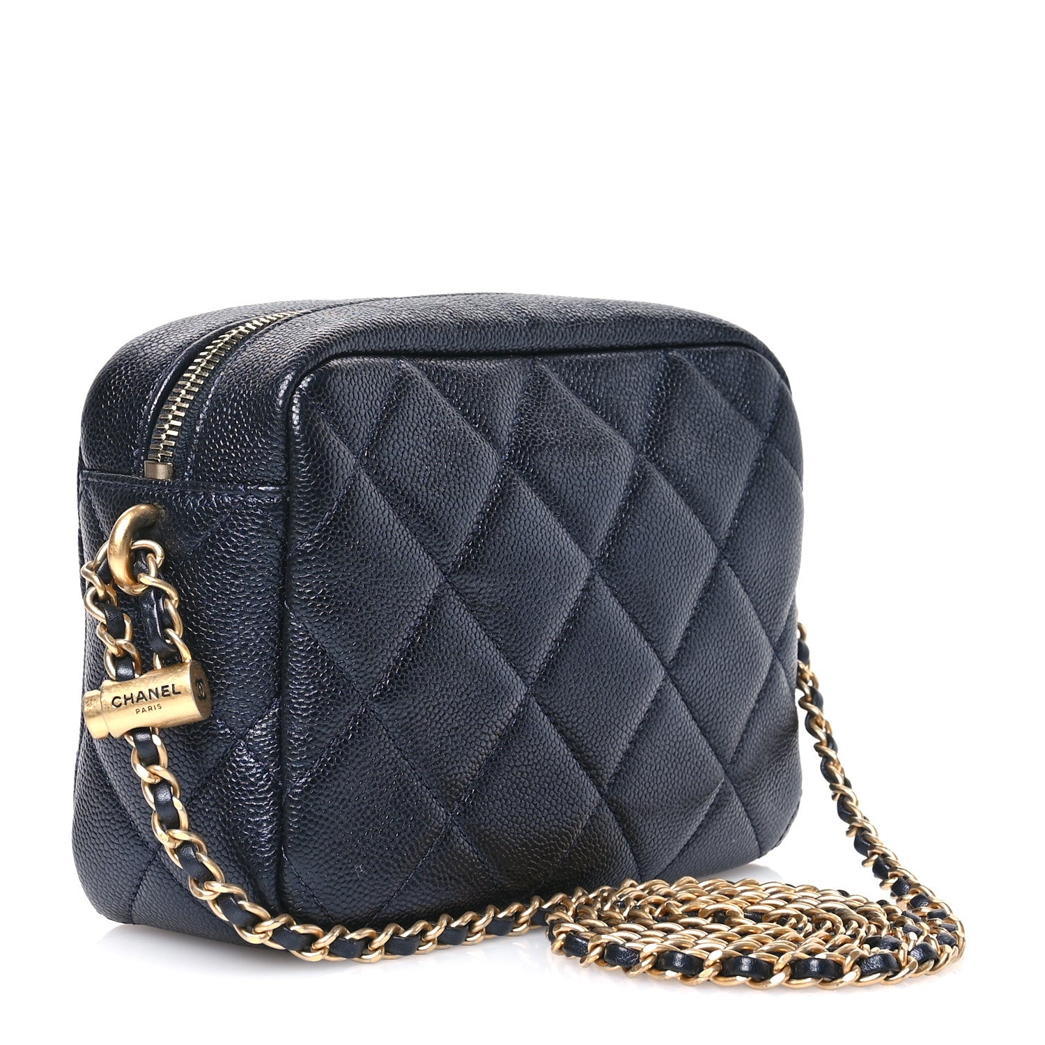 Chanel Iridescent Caviar Quilted Chain Melody Camera Bag Dark Blue 3 of 10