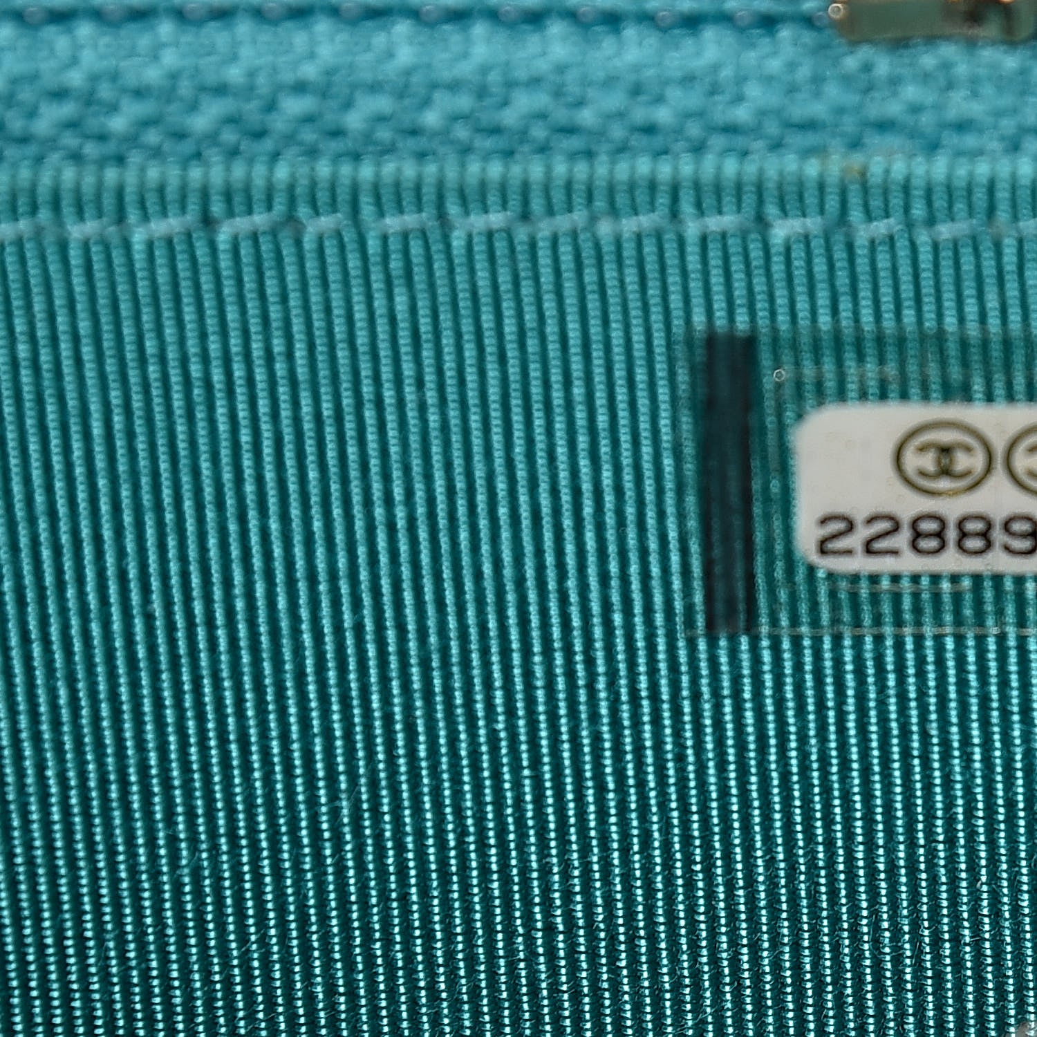 Chanel Caviar Quilted Small Zip Around Wallet Turquoise 8 of 9