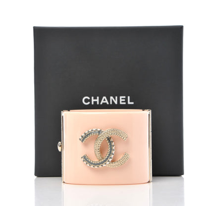 Chanel Resin CC Cuff Bracelet Pink 5 of 5