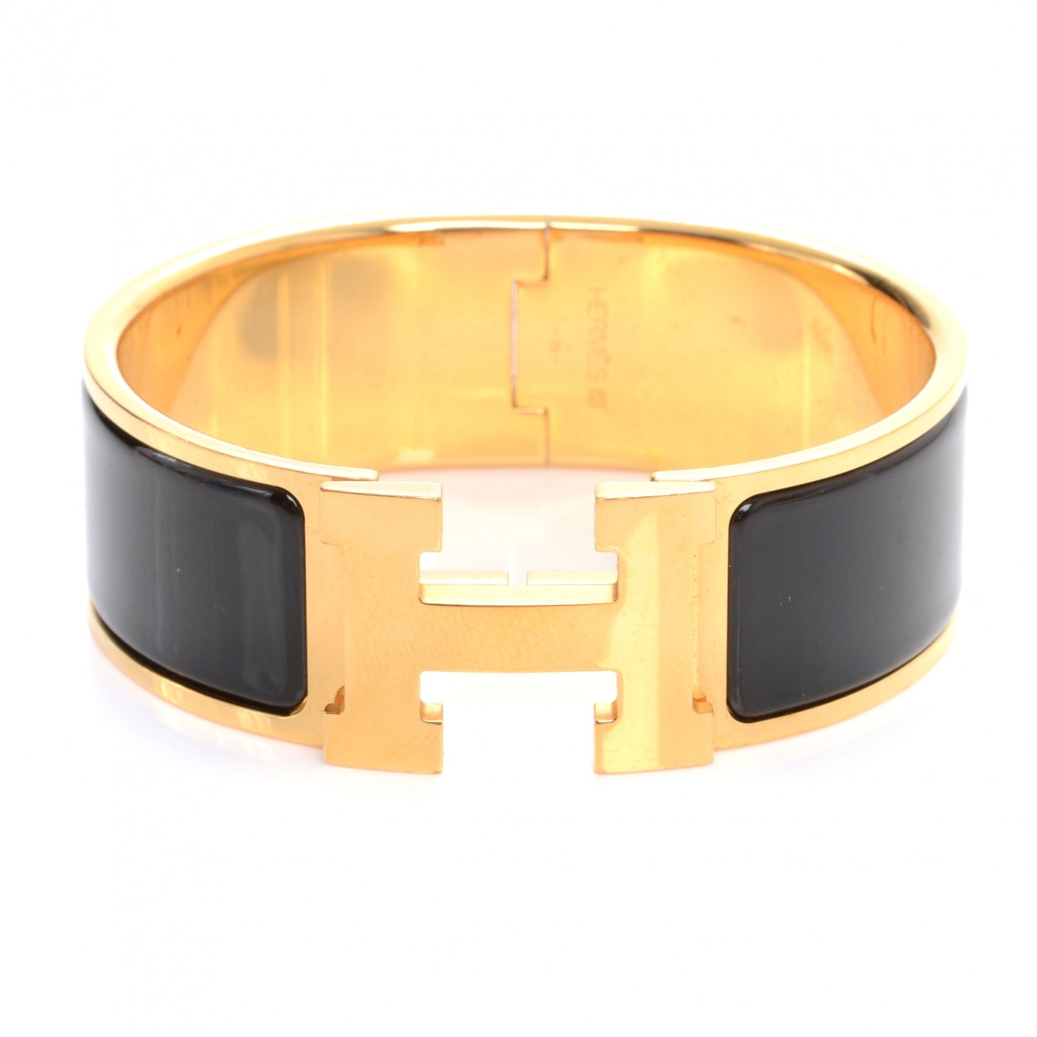 Hermes Enamel Wide Clic Clac H Bracelet PM Black 1 of 6
