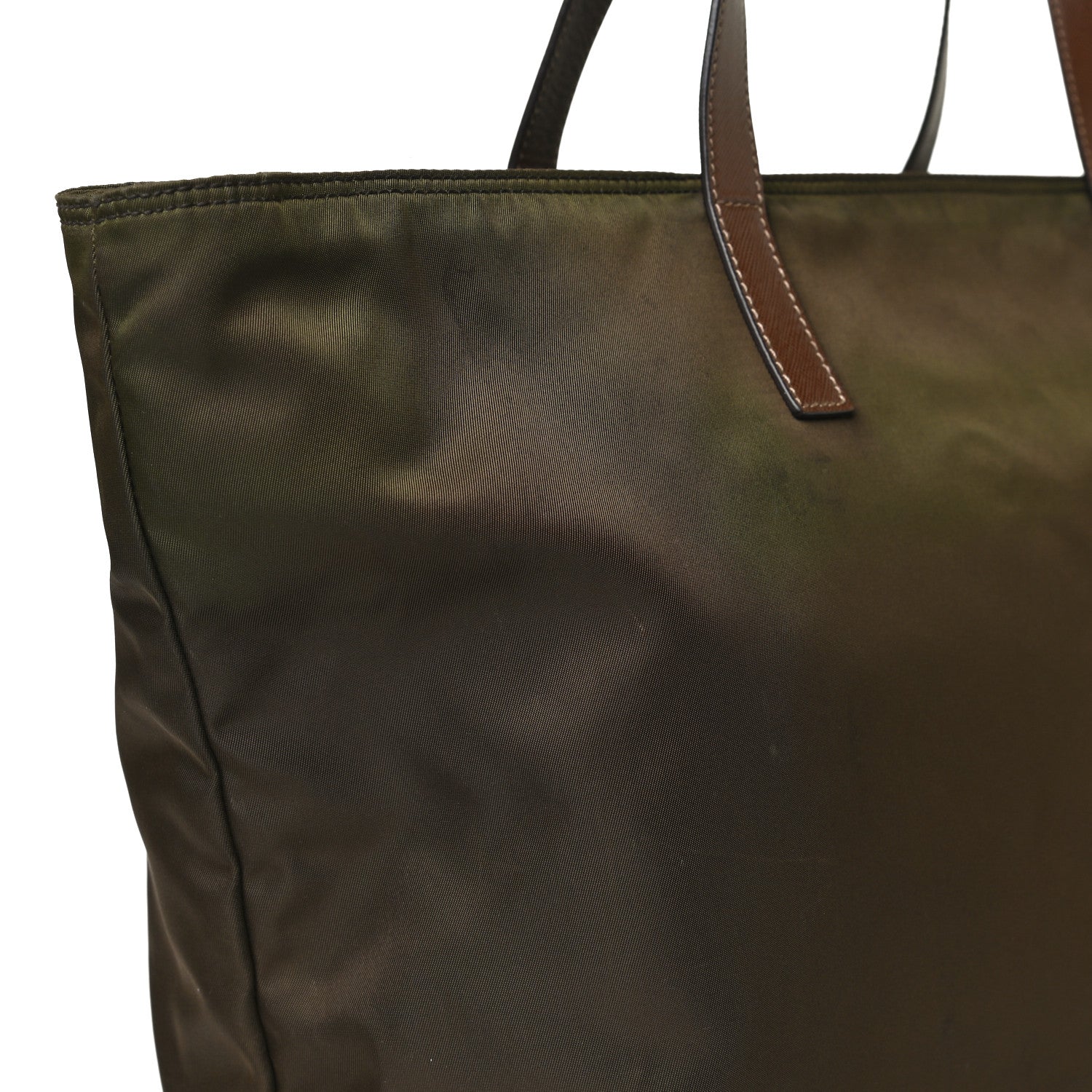 Prada Tessuto Nylon Saffiano Shopping Tote Green 14 of 19