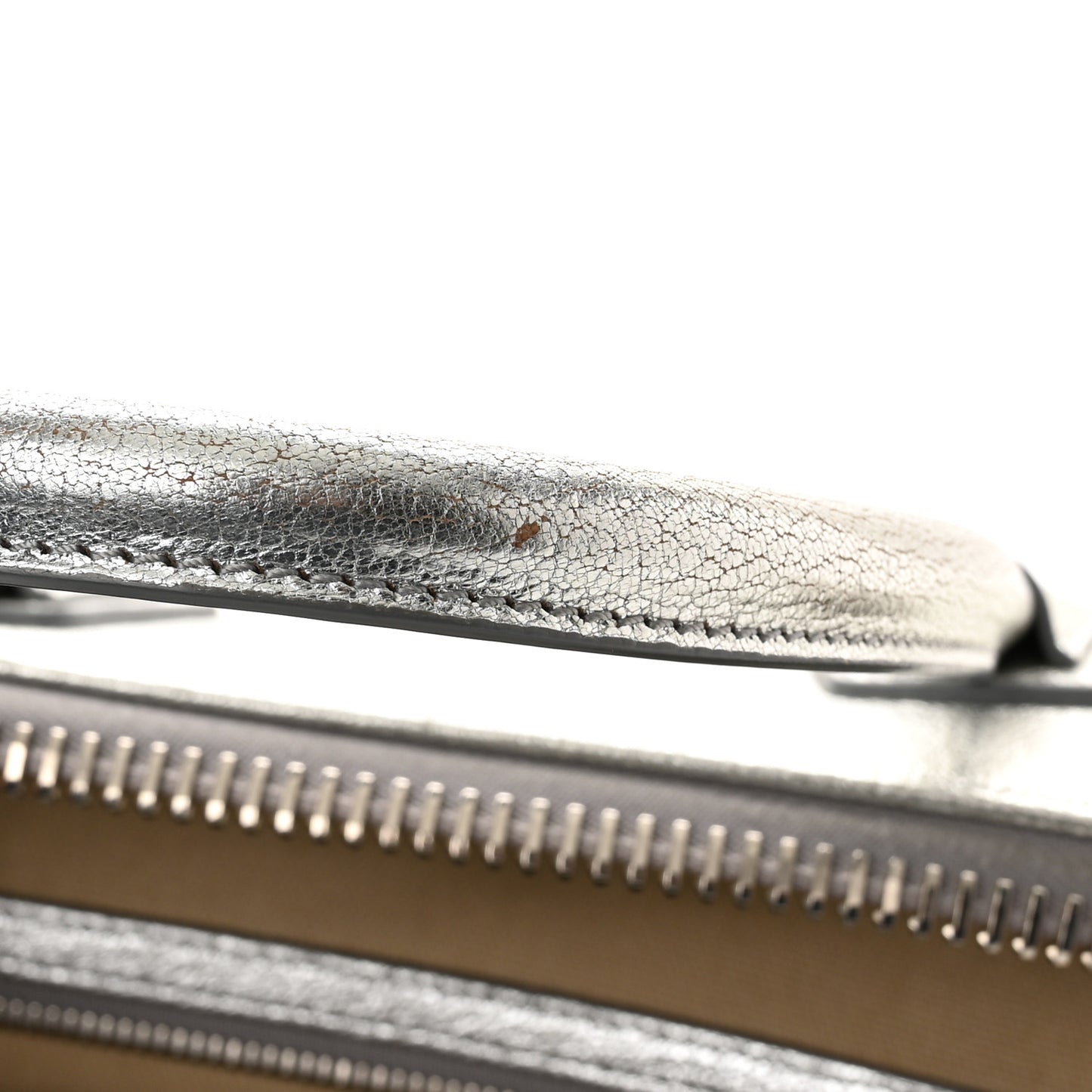 Metallic Sugar Goatskin Small Antigona Silver