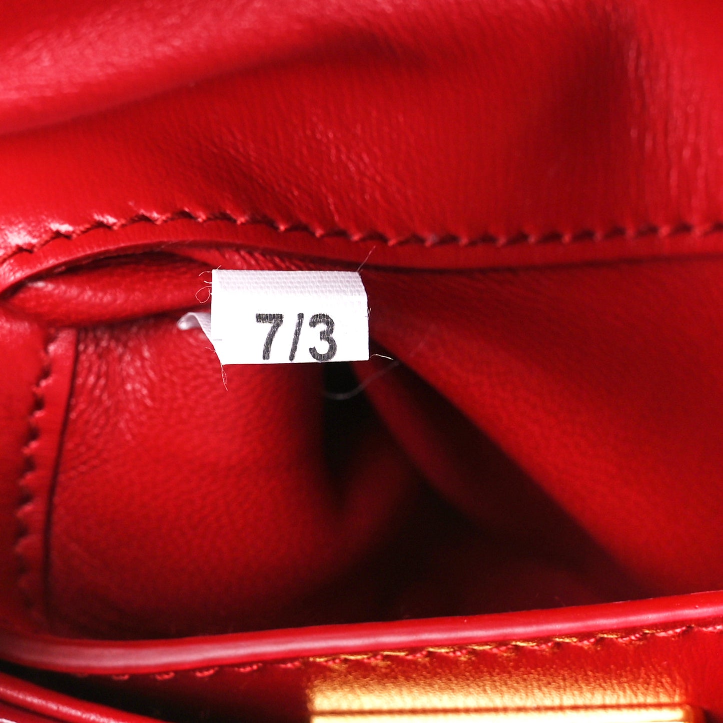 Vernice Triangle Logo Flap Adjustable Strap Shoulder Bag Cherry