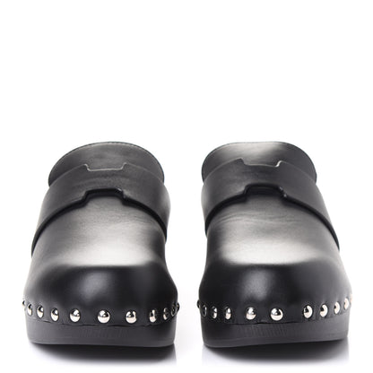 Hermes Calfskin Calya Mules 35 Black 2 of 4