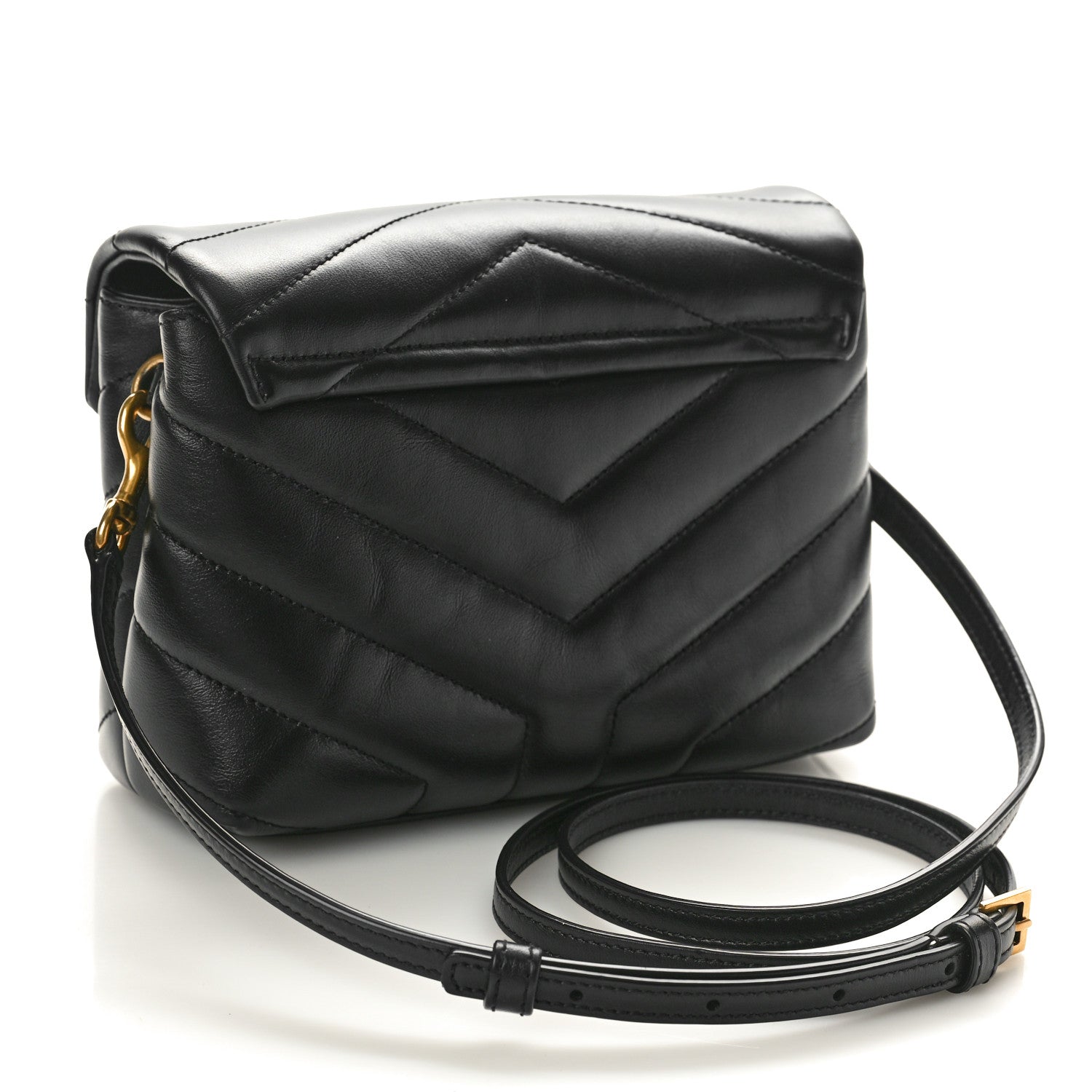Saint Laurent Calfskin Y Quilted Monogram Toy Loulou Crossbody Bag Black 3 of 11