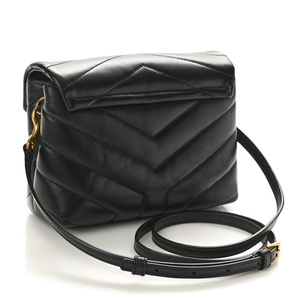Saint Laurent Calfskin Y Quilted Monogram Toy Loulou Crossbody Bag Black 3 of 11